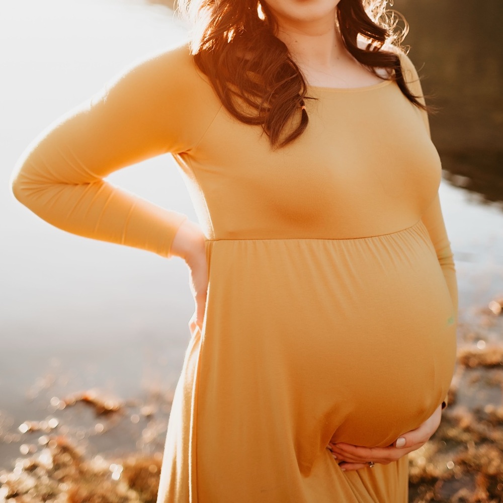 Pinkblush Mustard Gold Maternity Dress size M
